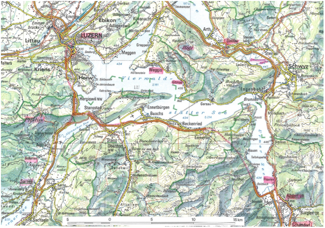 �}6 �X�C�X�̖k�����̃��c�F�����iLuzern�j���ӂ�1/20���n�`�}